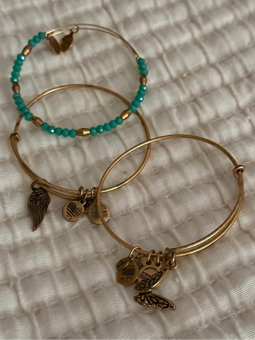 Alex and Ani Gold-Tone Bracelet Set with Turquoise Beads